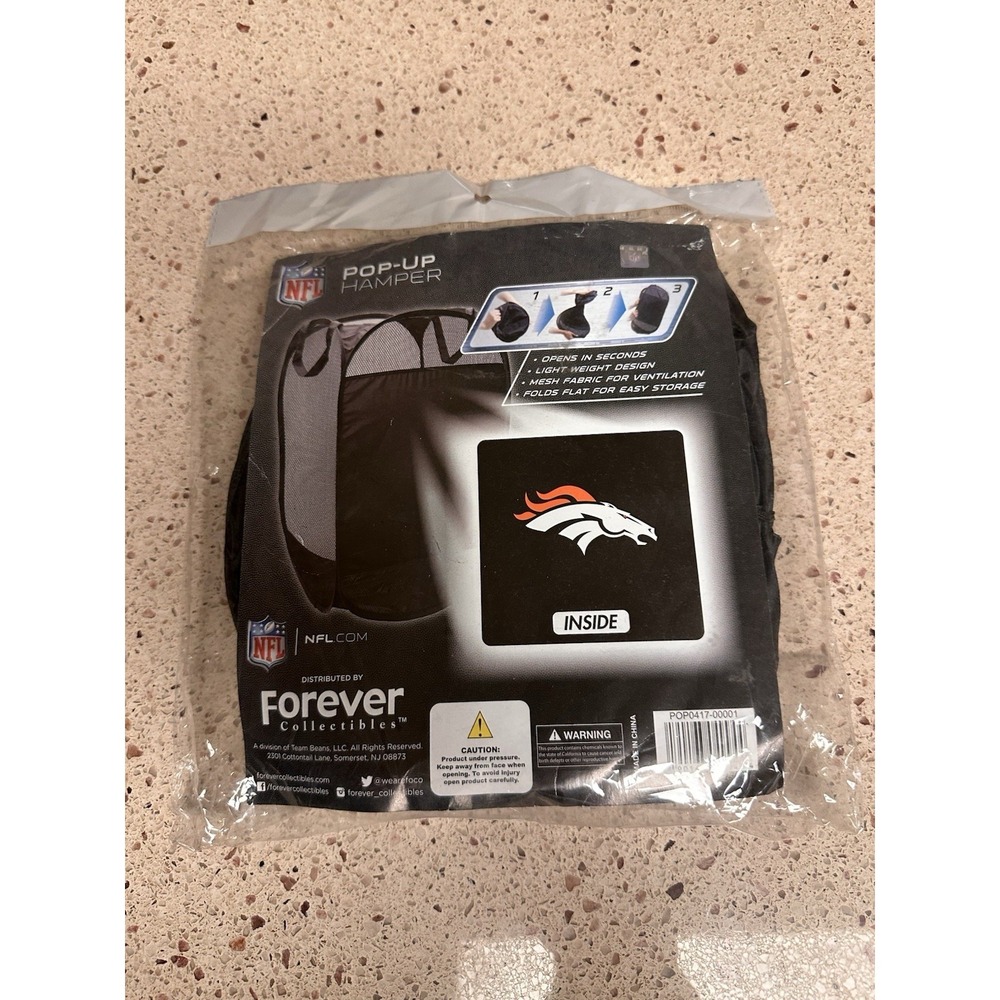 Brand New Denver‎ Broncos NFL Collapsible Pop Up Hamper Black FOCO